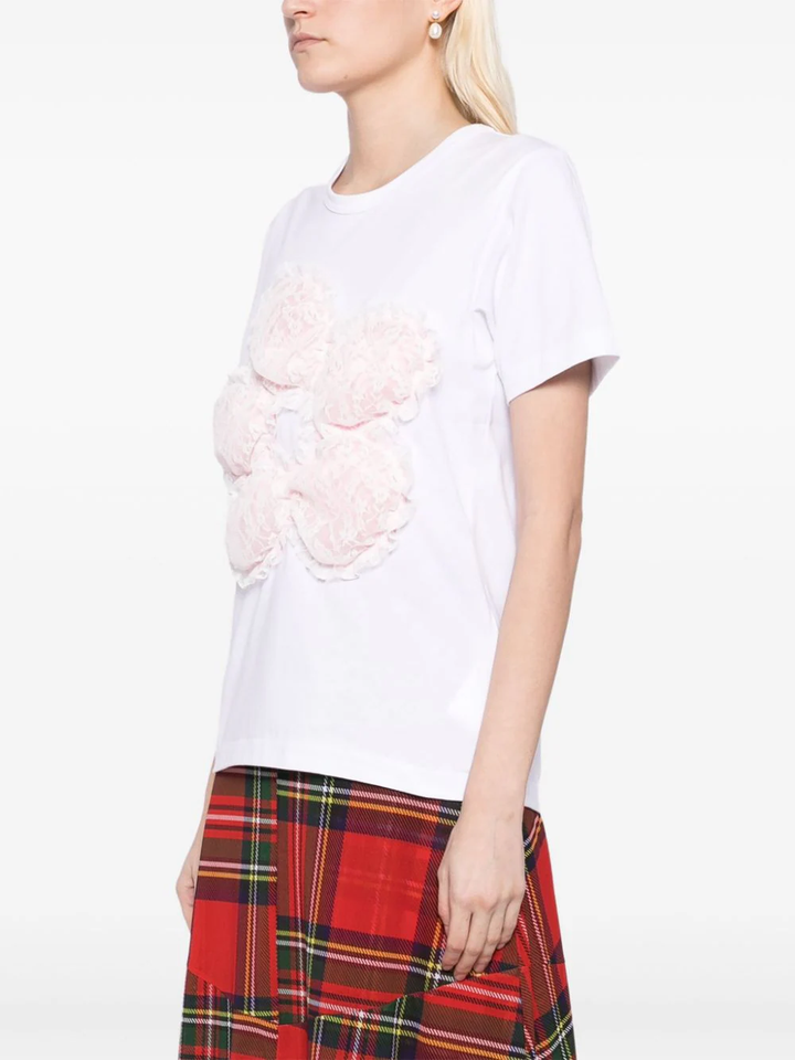 Flower Motif Patch T-Shirt