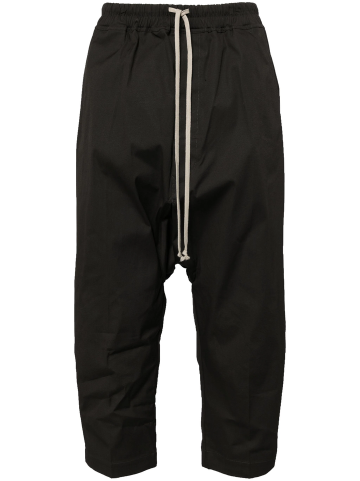 Drawstring Cropped Brushed Pants