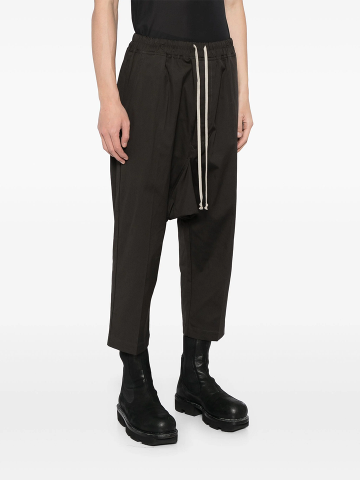 Drawstring Cropped Brushed Pants