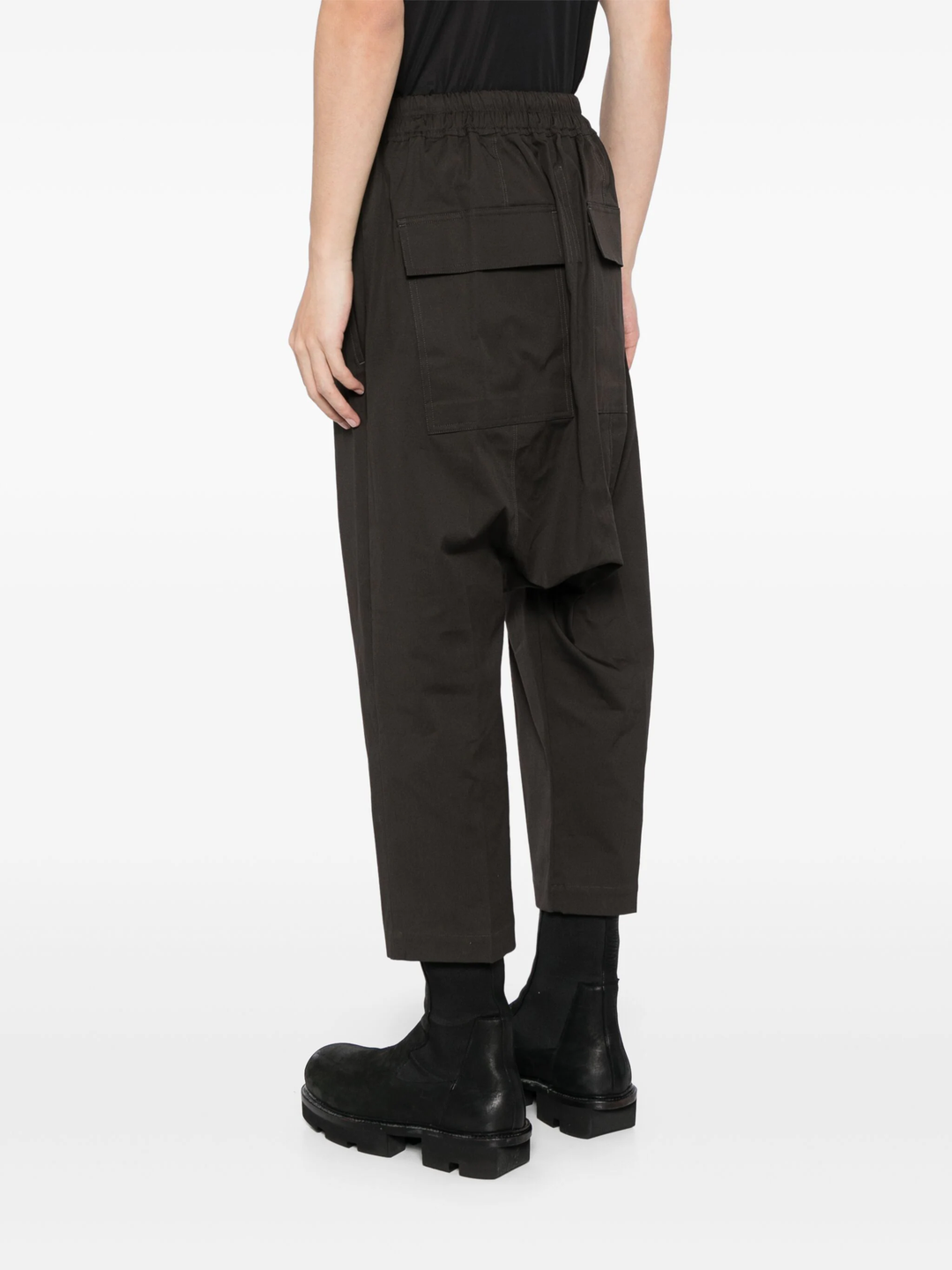 Drawstring Cropped Brushed Pants