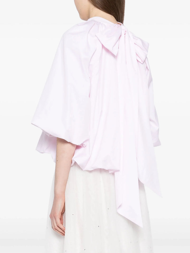 Puff Sleeve Back Bow Balloon Top