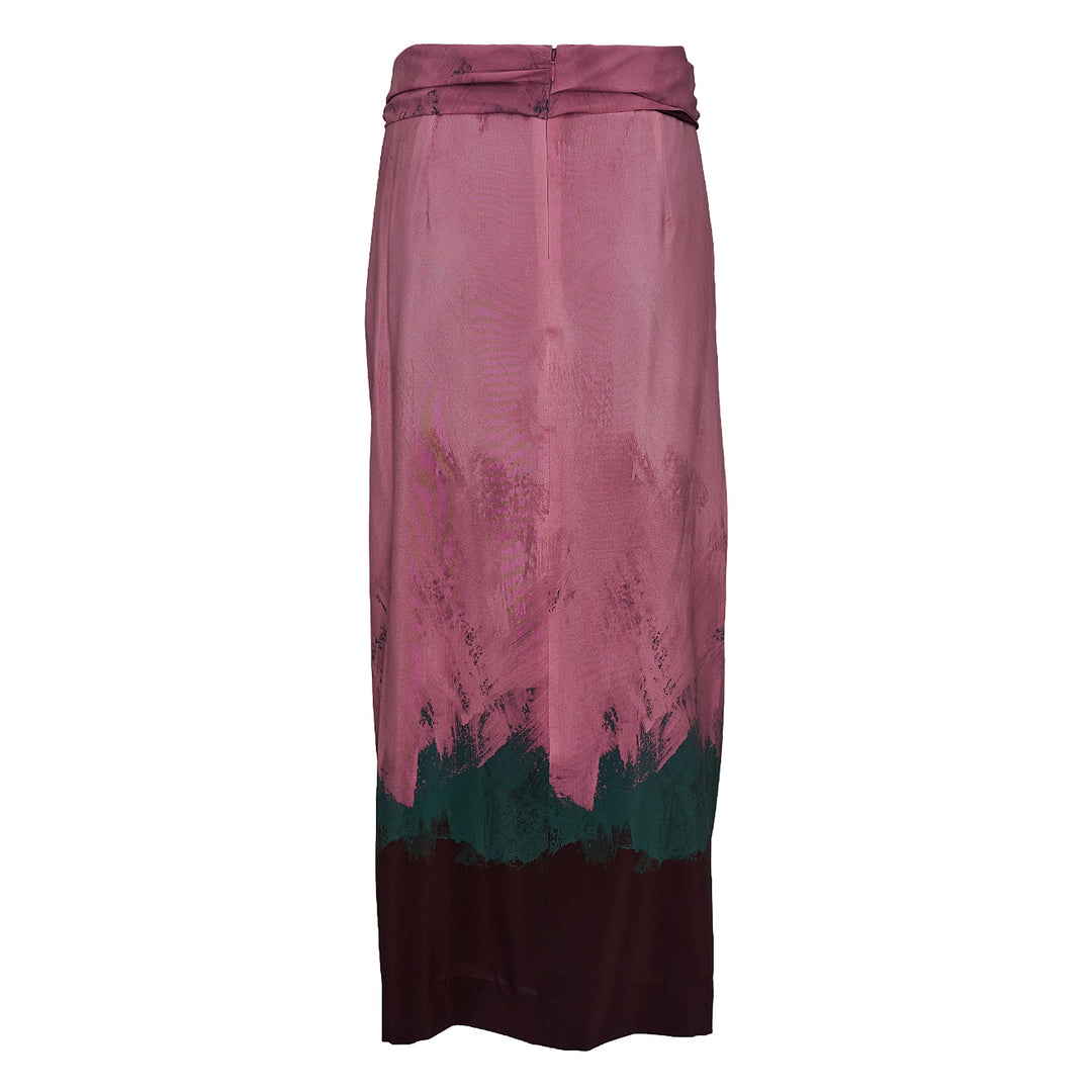 Brushstrokes Twisted Drape Skirt