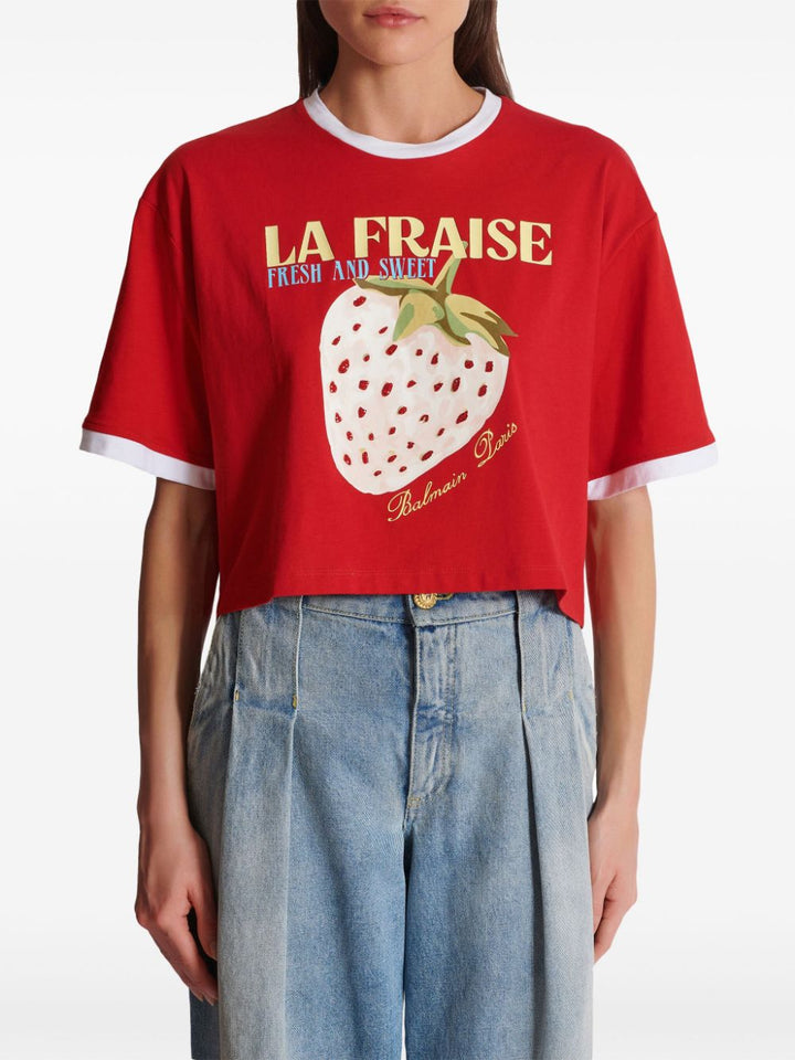 Fraise Print Crop T-Shirt