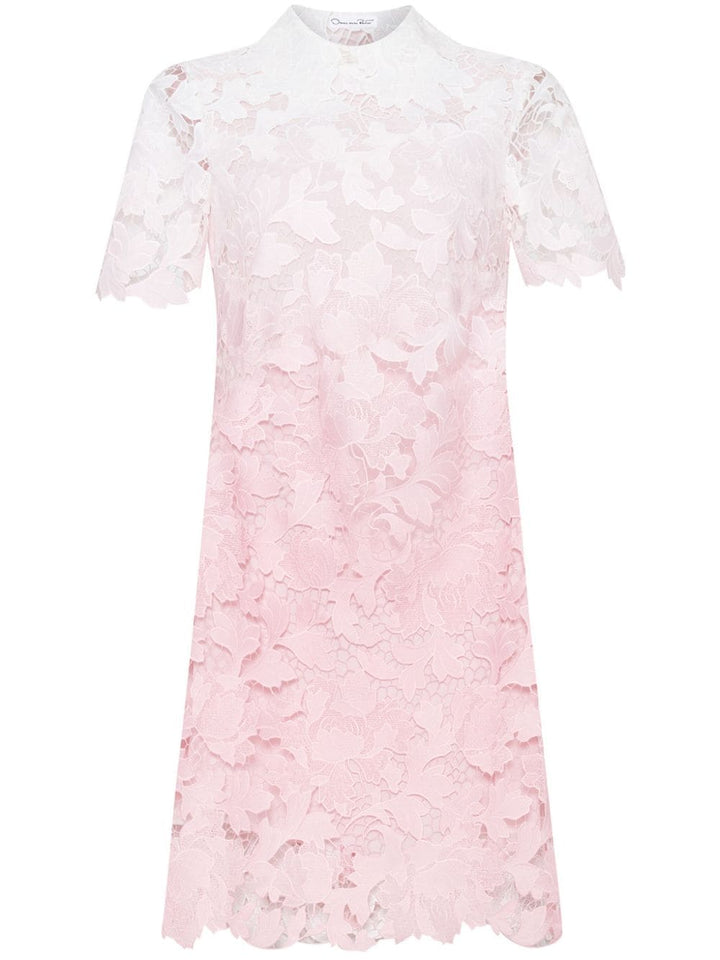 Ombre Peony Guipure Shift Dress