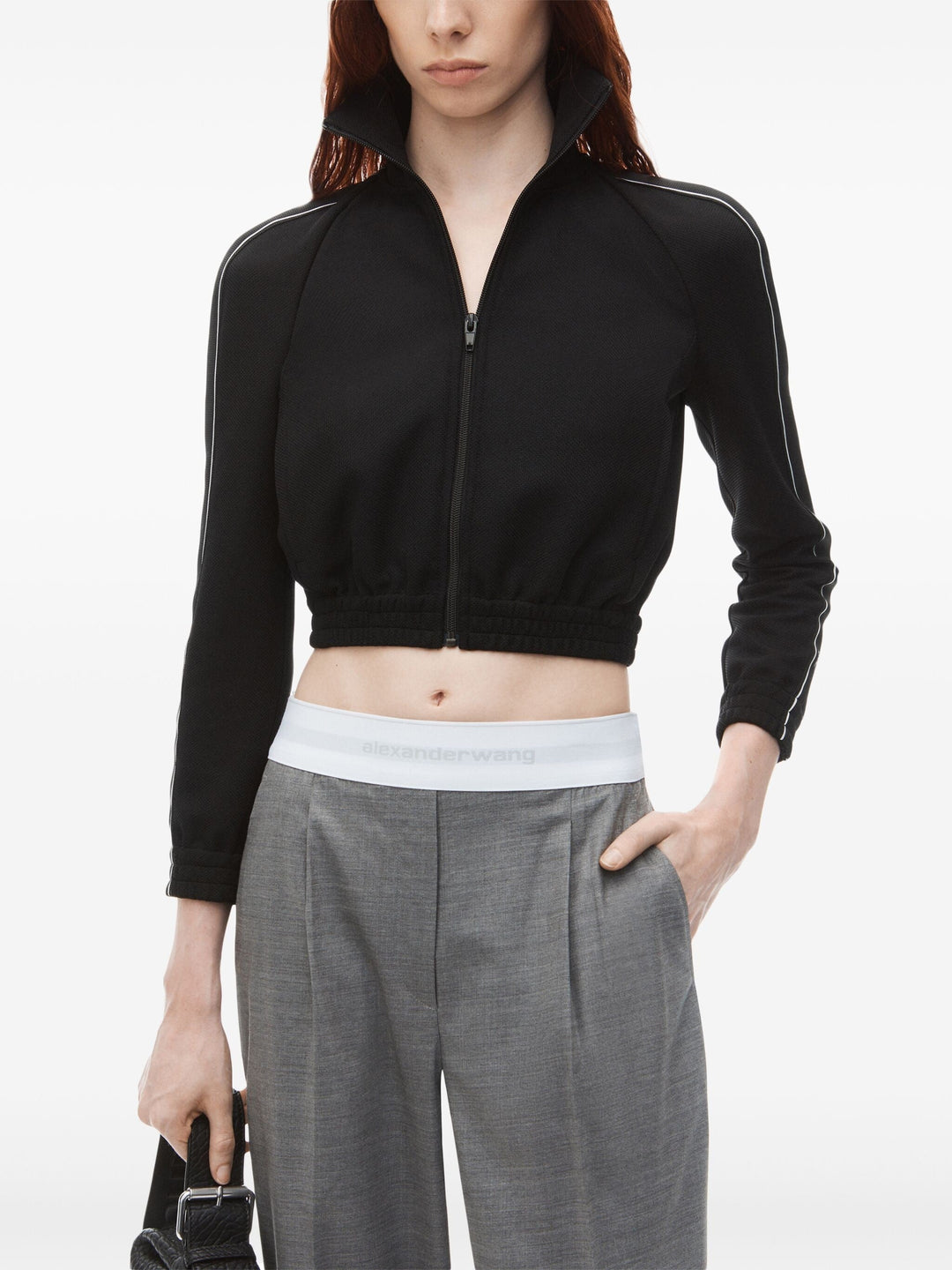 High-Waist Pleated Pant With Logo Elastic