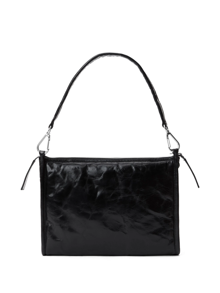 Punch Tech Shoulder Bag In Crackle Patent Leather