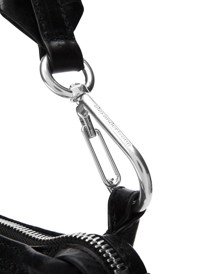 Punch Tech Shoulder Bag In Crackle Patent Leather