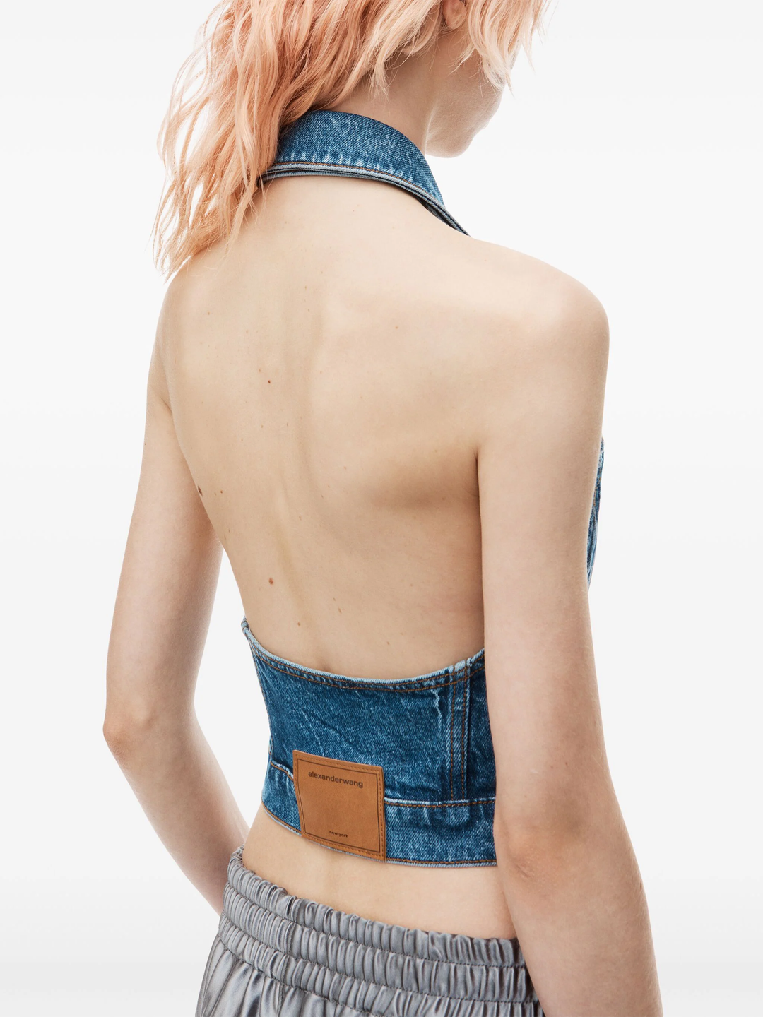 Stretch Denim Halter Top