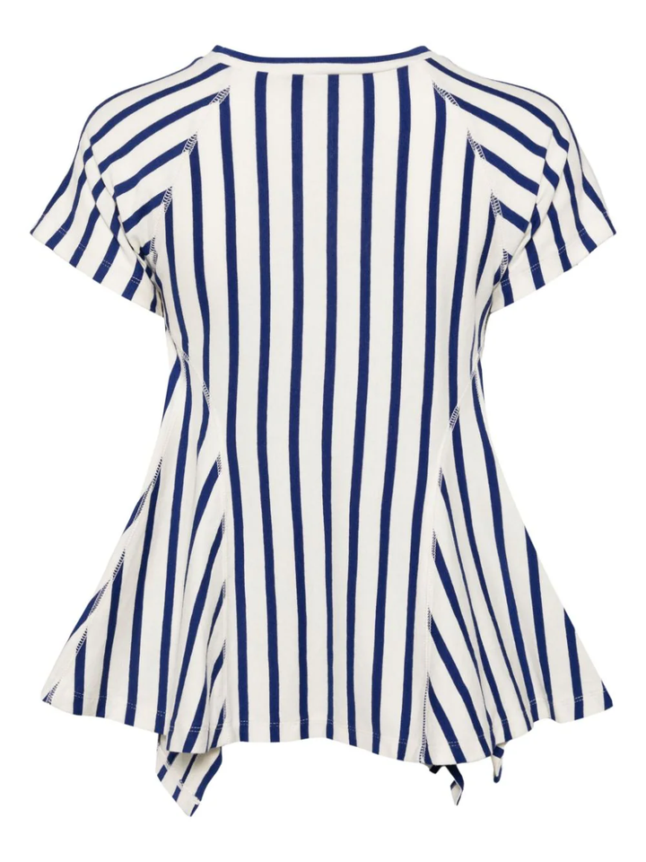 Stripe Flared Hem T-Shirt