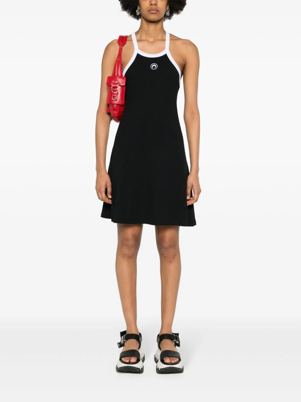 Moon Logo Ribbed Jersey Dress