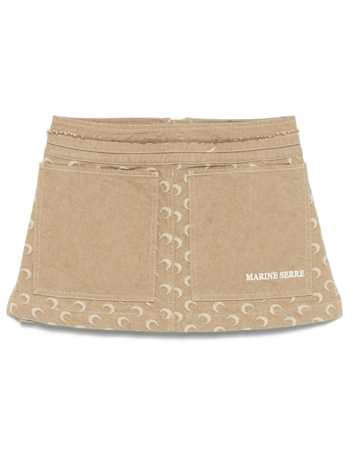 Moon Jacquard Twill Mini Skirt