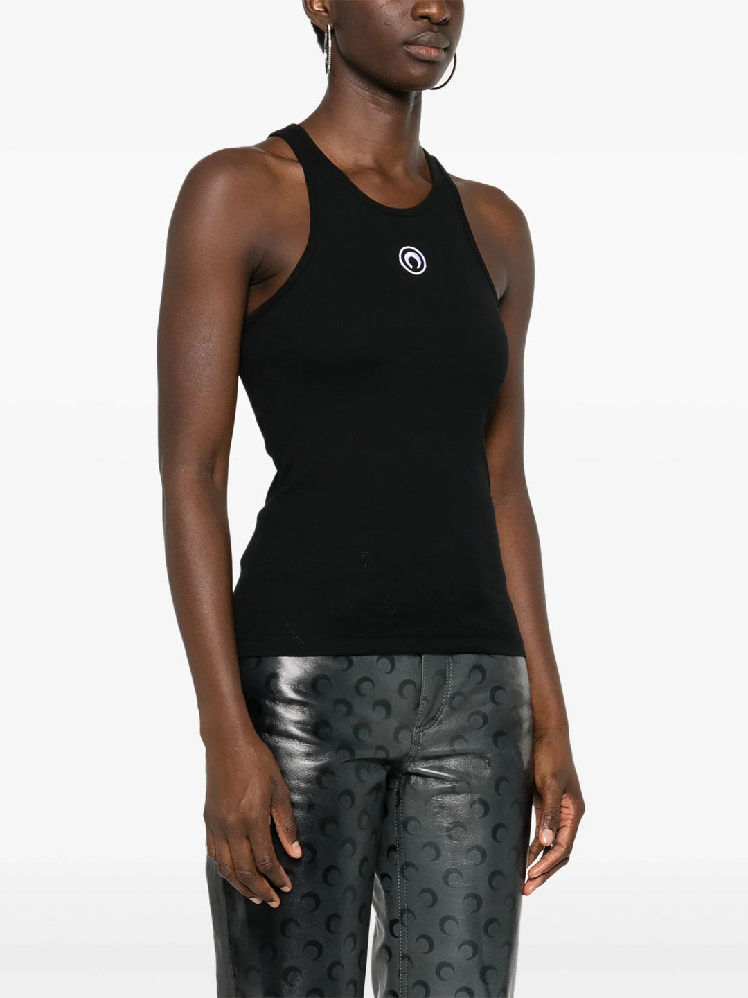 Moon Logo Ribbed Jersey Tank Top