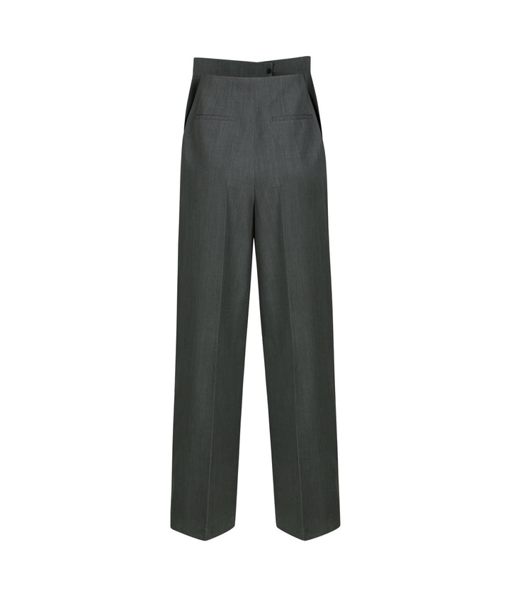 High-Waisted Pintuck Pants