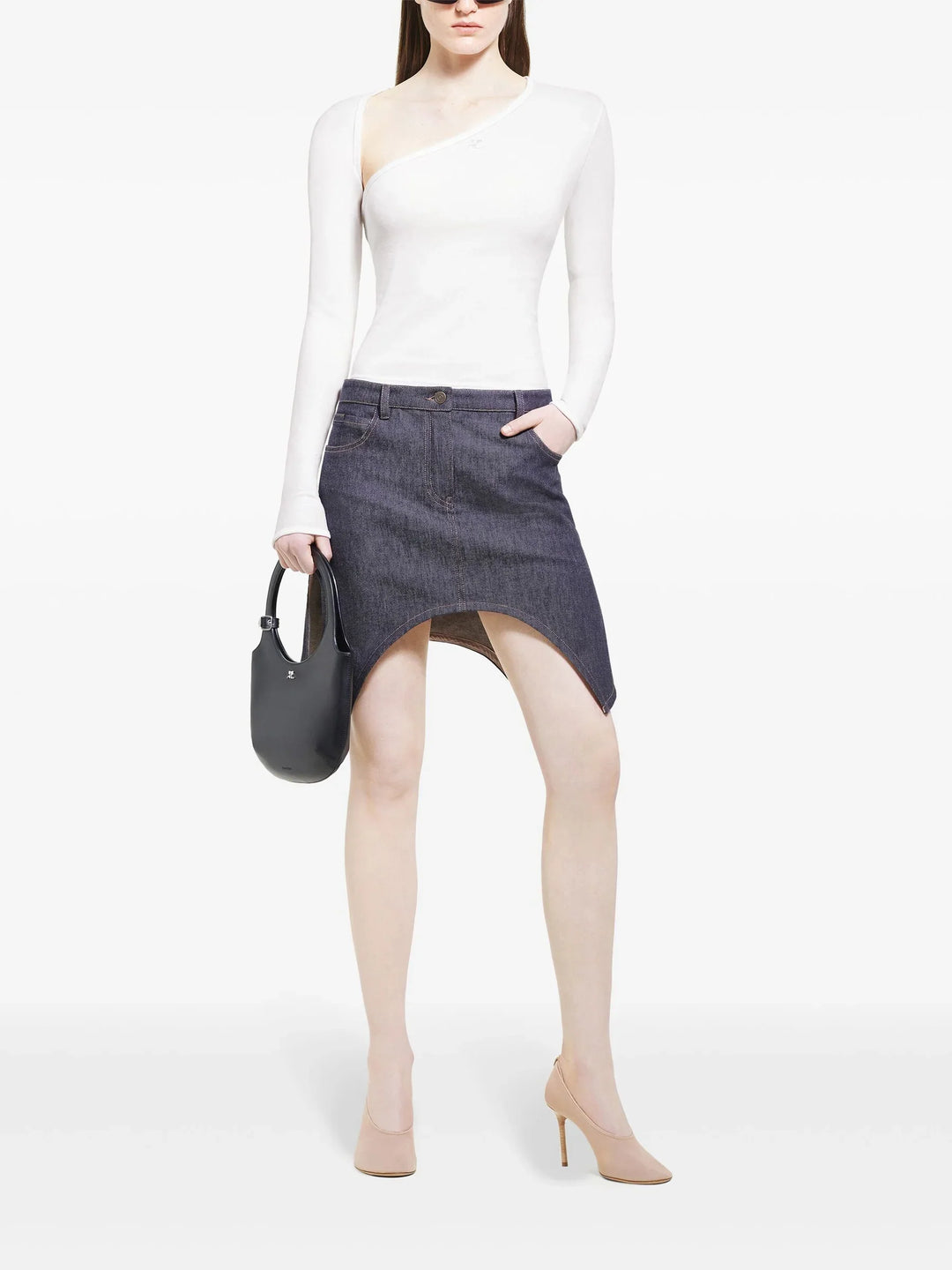 Reversed Denim Mini Skirt