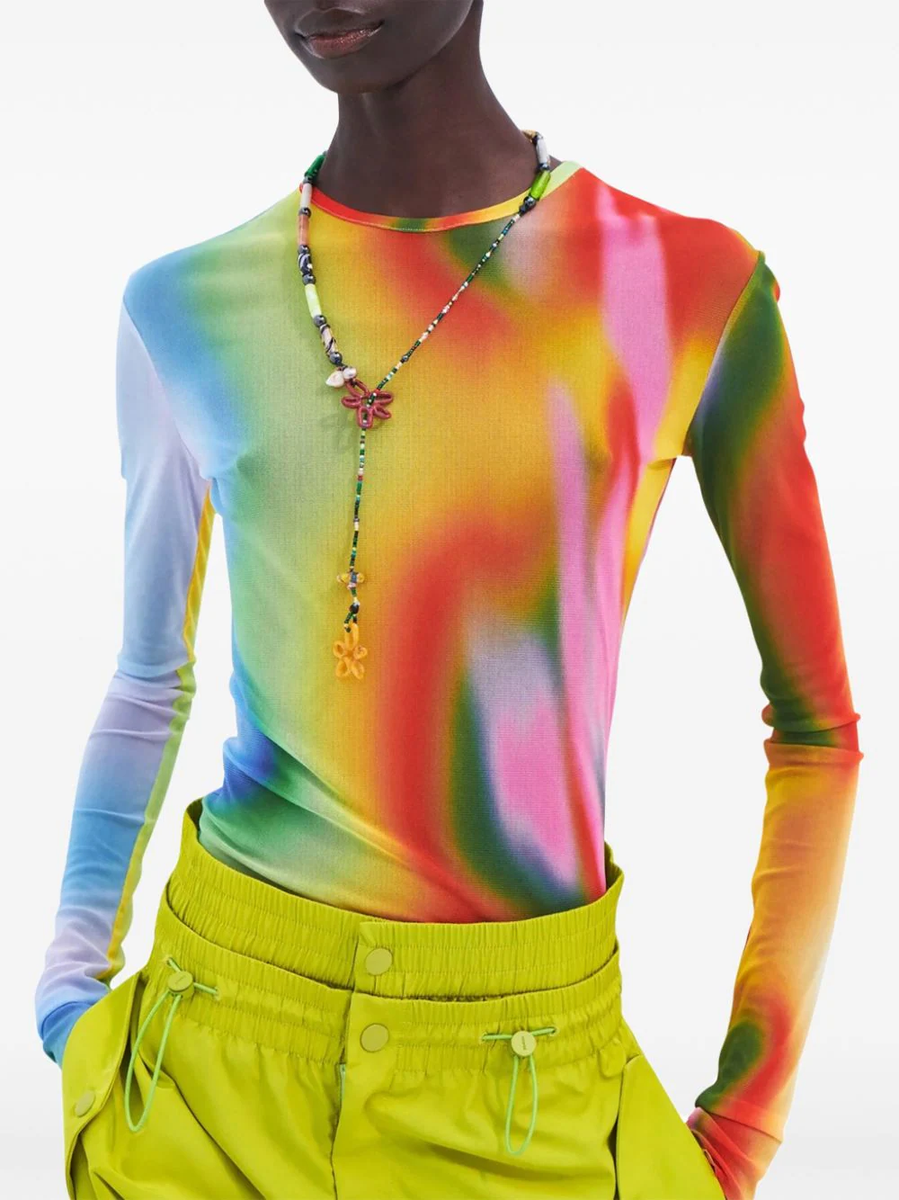 Rainbow Heatwave Mesh Top