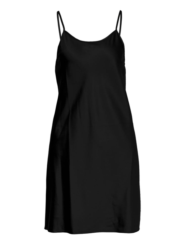 Silky Viscose Tencel Drape-Neck Dress