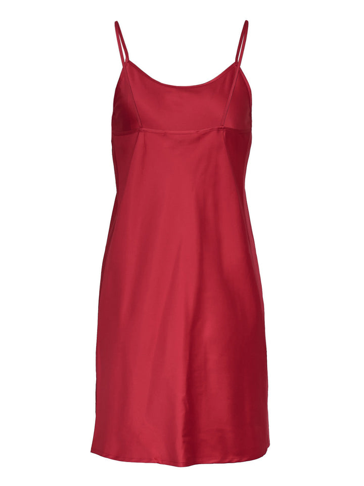 Silky Viscose Tencel Drape-Neck Dress