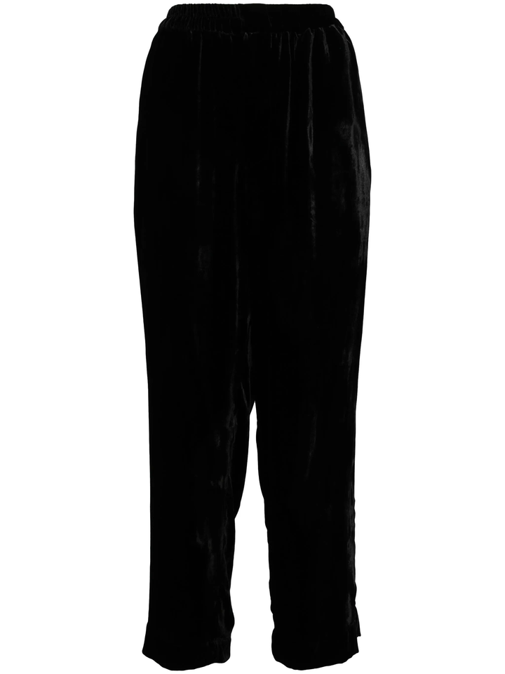 Straight Fit Velvet Ankle Pants