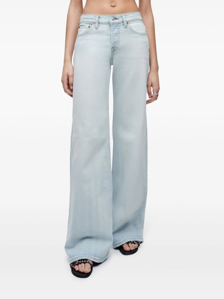 Mid Rise Wide Leg Jeans