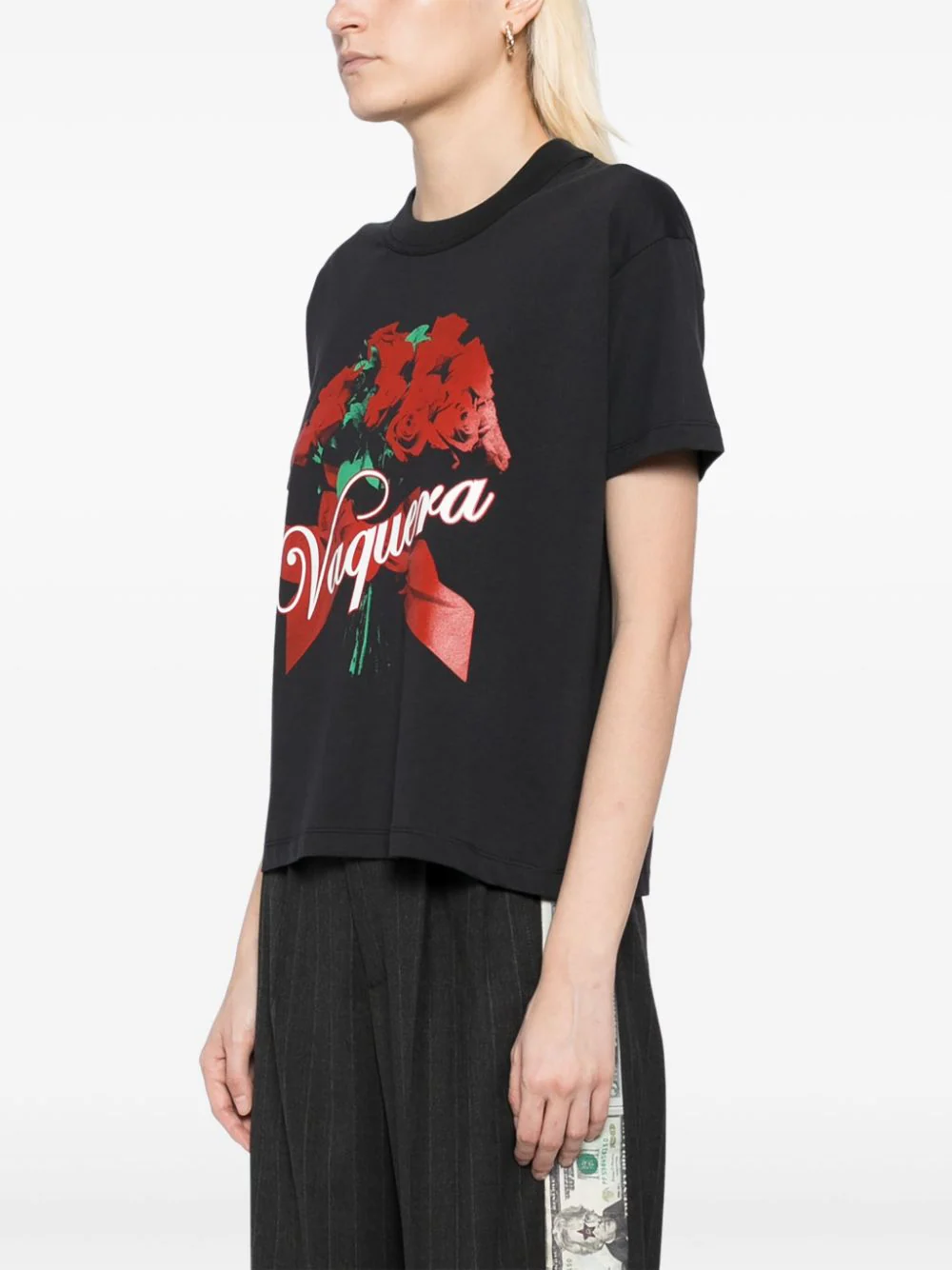 Women Rose Bouquet T-Shirt Woven