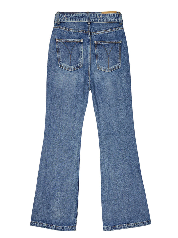 Belted Loose Bootcut Jean