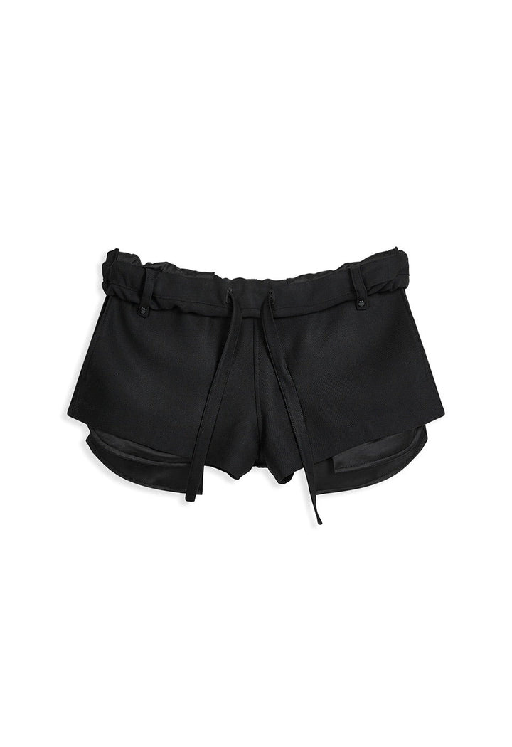 Rolled Waist Mini Shorts