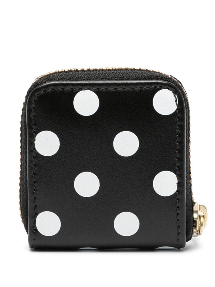 Dots Printed Leather Line Coin Pouch