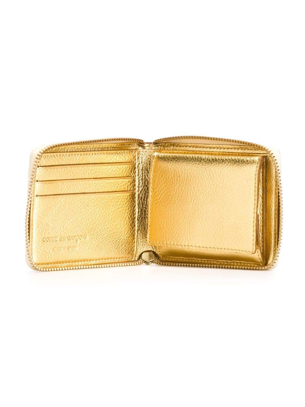 Gold And Silver U Zip Wallet