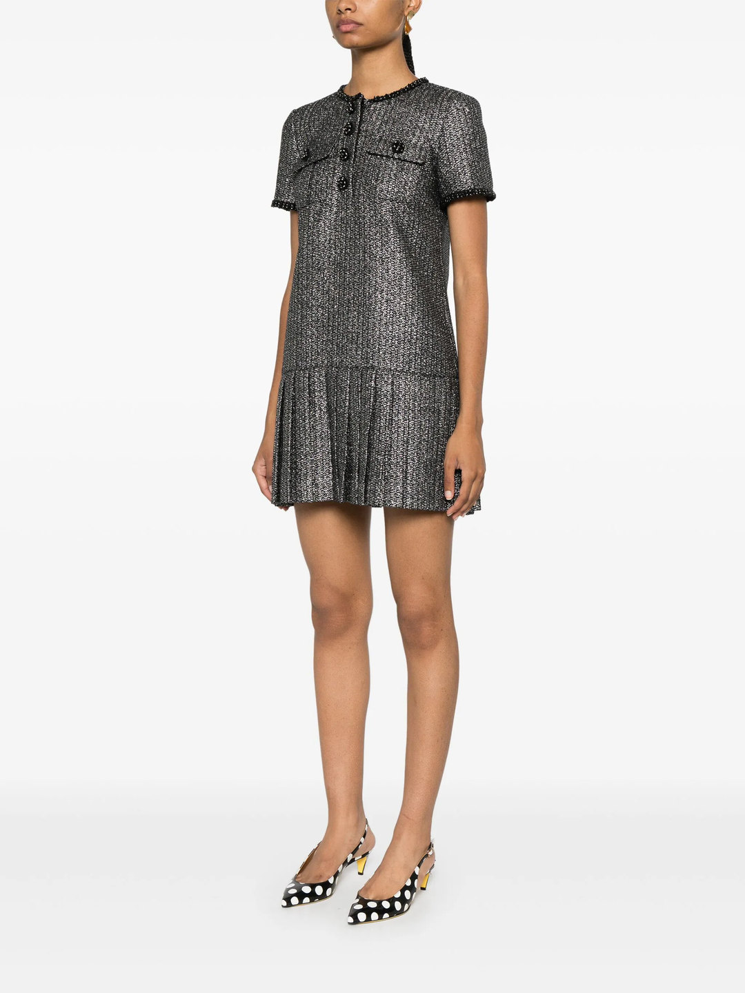 Metallic Boucle Mini Dress