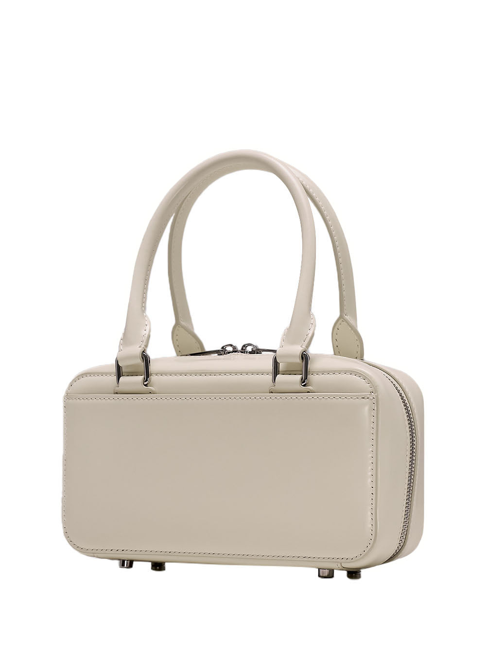 Cream Leather Mini Tote Bag