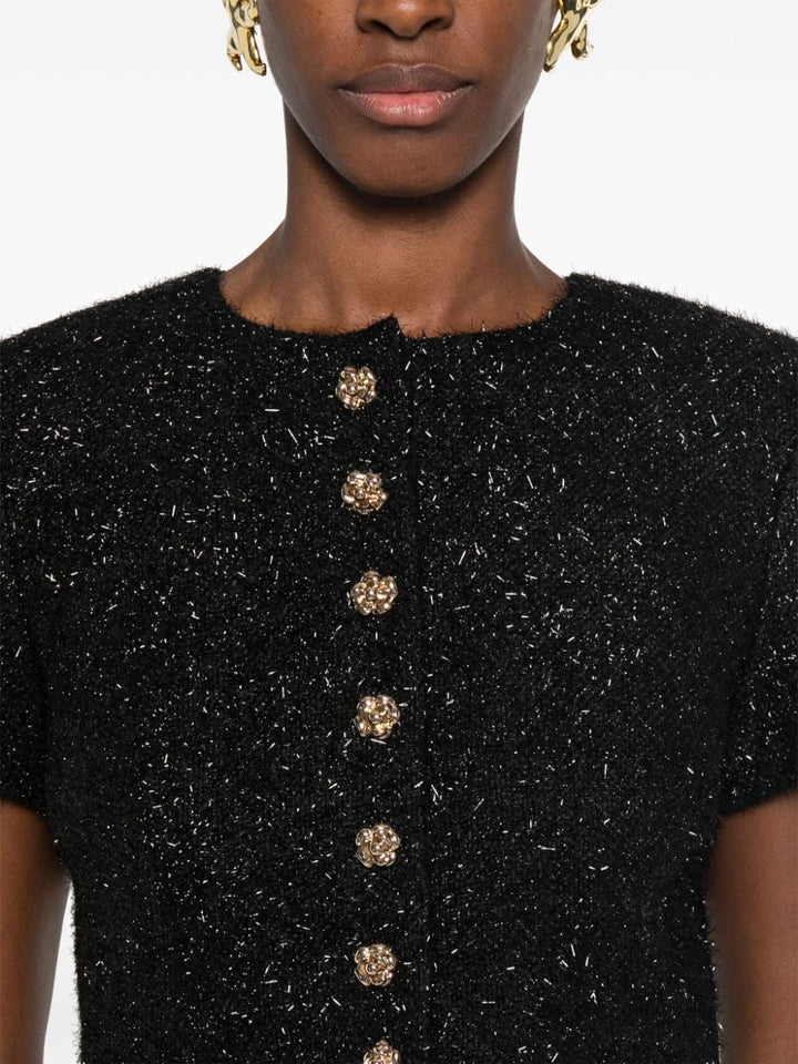 Black Tinsel Boucle Tailored Dress