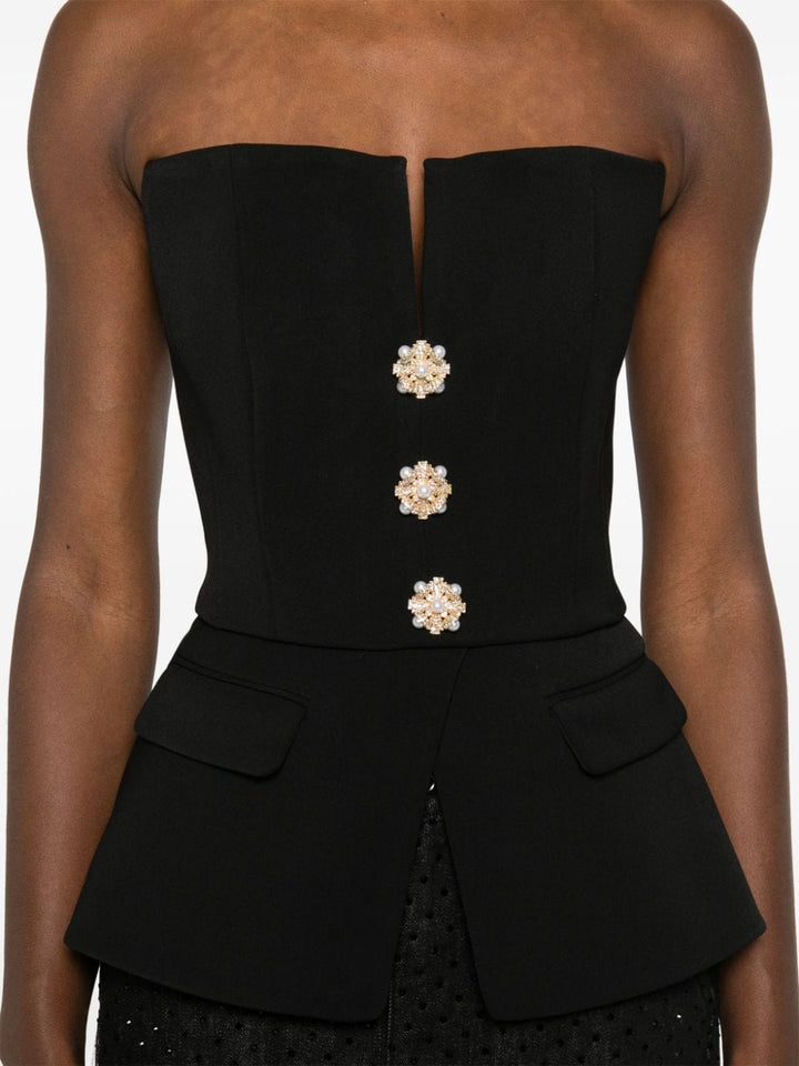 Black Crepe Bandeau Top