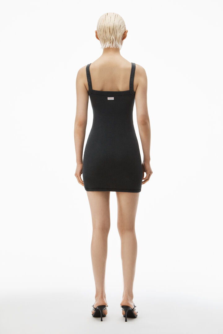 Minidress In Waffle-Knit Cotton Stretch