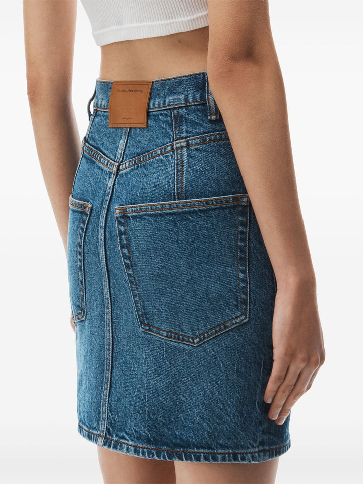 Super High-Waist Miniskirt In Comfort Stretch Denim