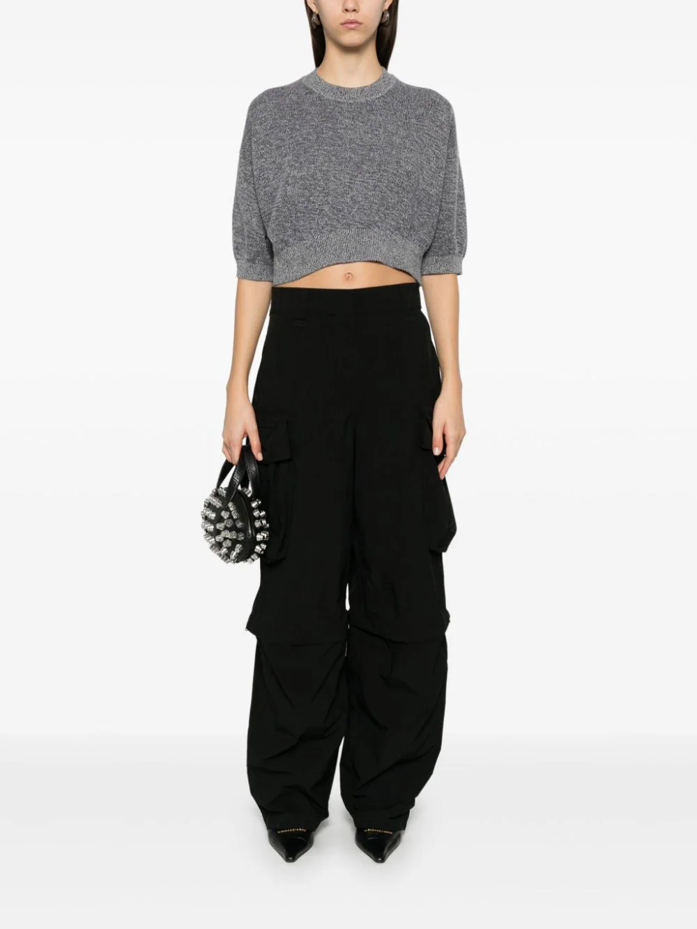 Logo-Embossed High-Frequency Cropped Tee