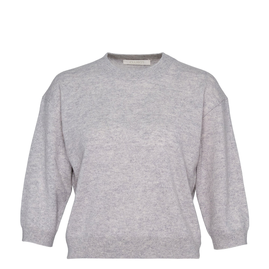 Recylced Cashmere Crew Cropped Sweater