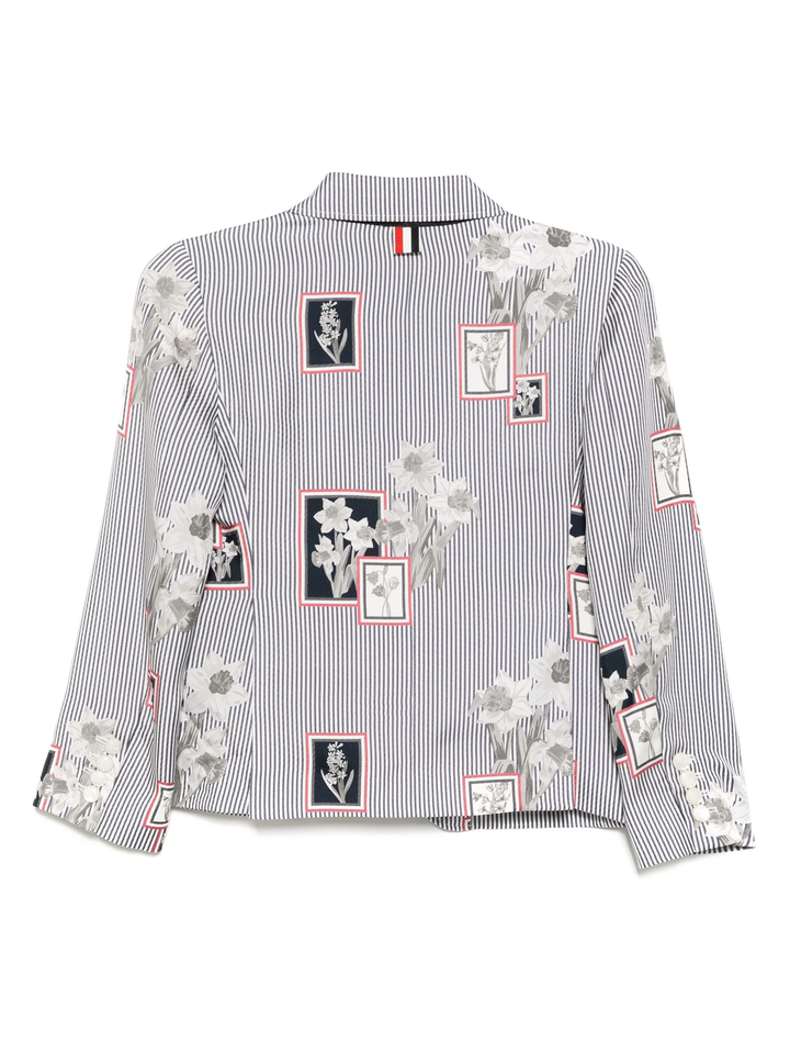 Silk Twill Framed Floral High Armhole Sportcoat