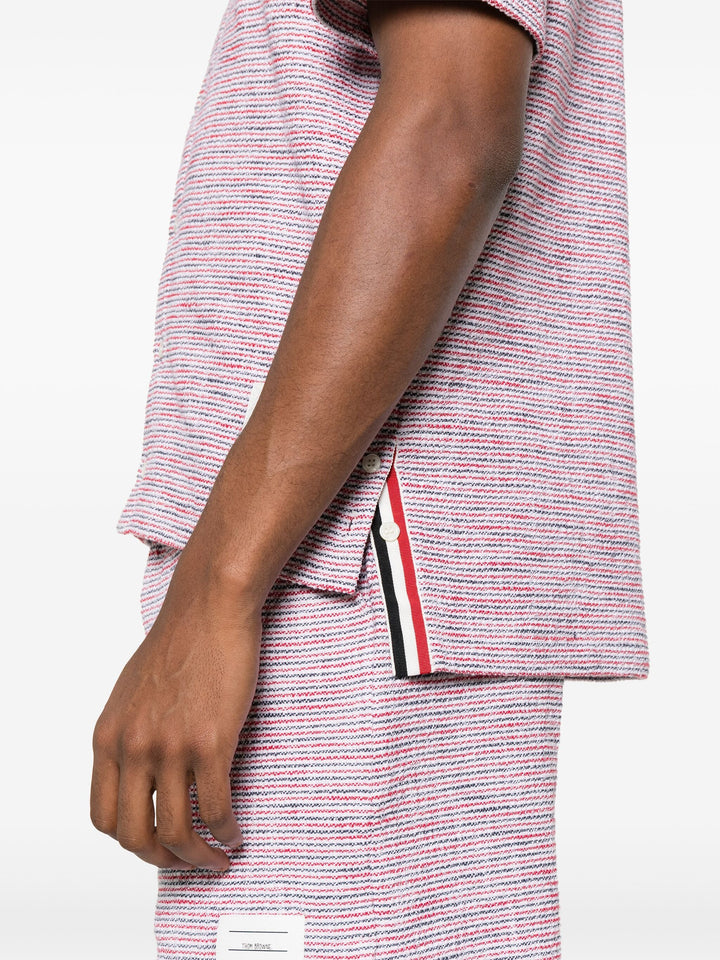 Cotton Tweed Short Sleeve Shirt Men