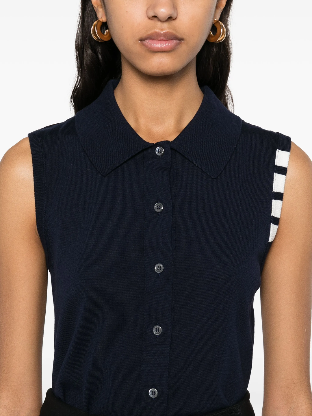 Cotton 4-Bar Cropped Shirt Women
