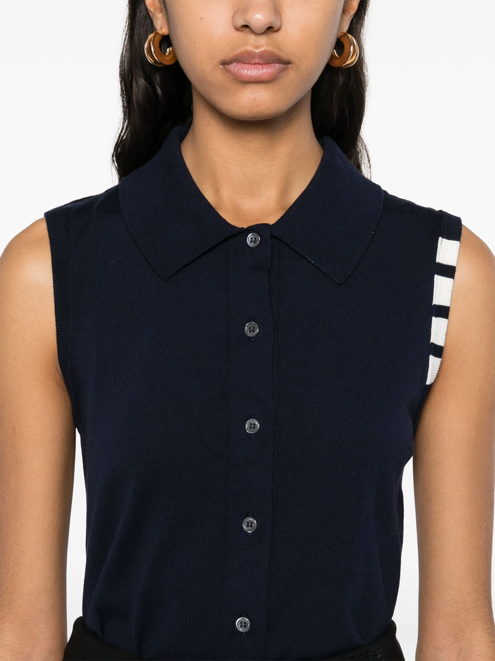Cotton 4-Bar Cropped Shirt Women