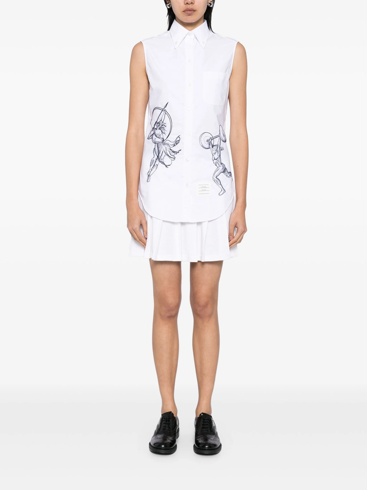 Classic Sleeveless Point Collar Blouse