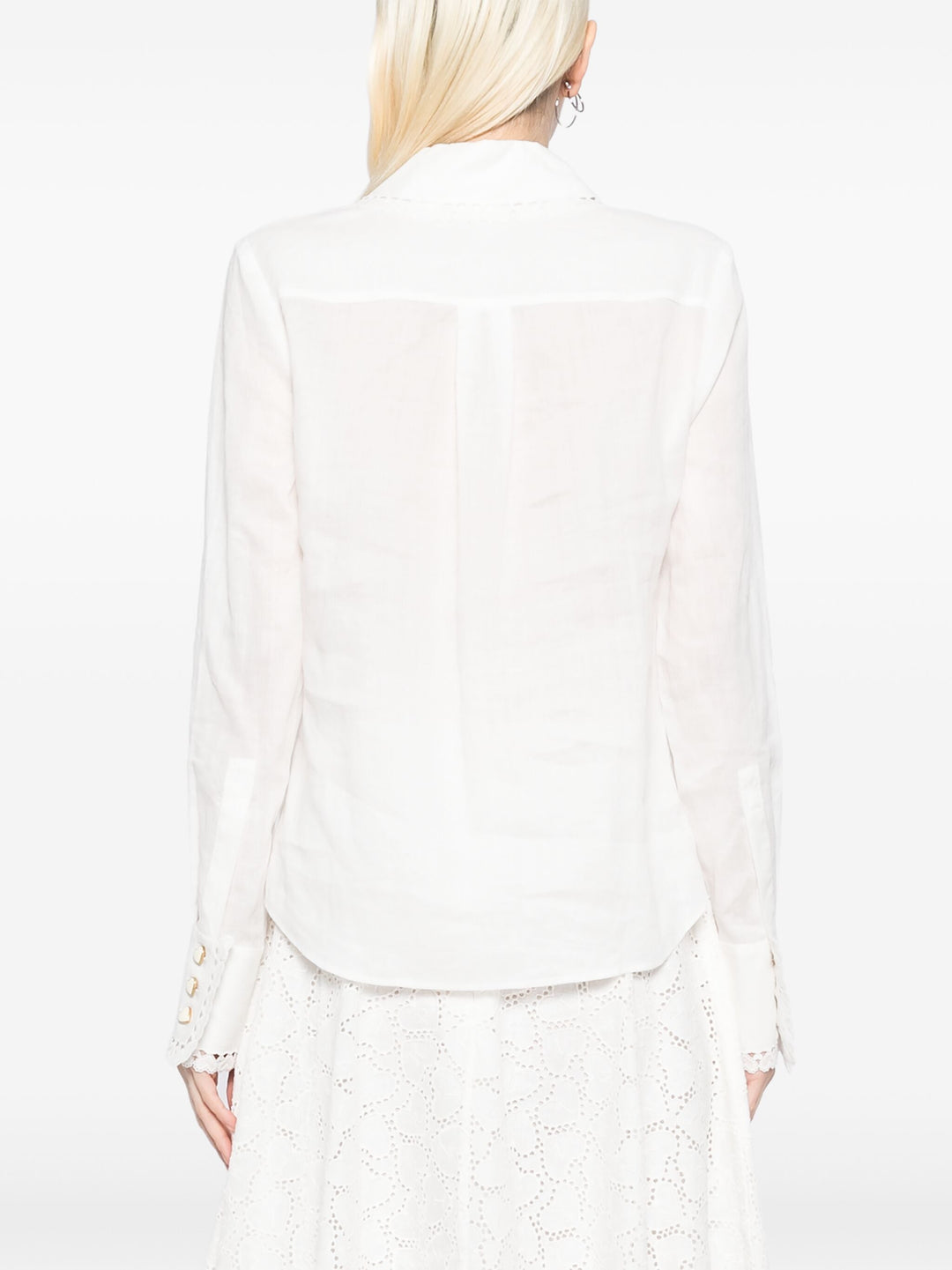 Crush Ramie Embroidered Shirt