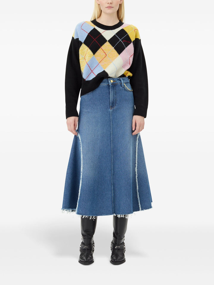Heavy Denim Midi Skirt