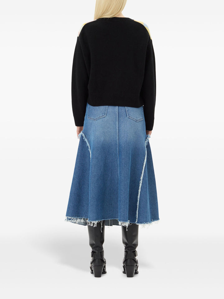 Heavy Denim Midi Skirt