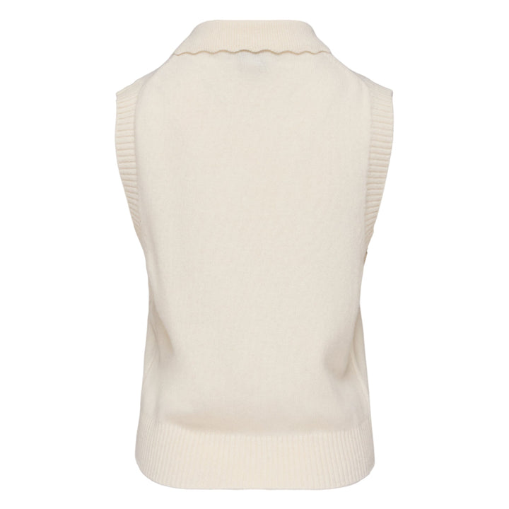 Graphic Wool Mix Collar Vest