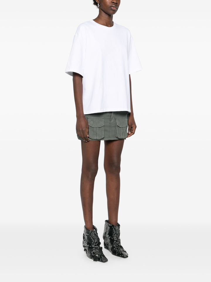Heavy Cotton Drop Shoulder Open Back Tee