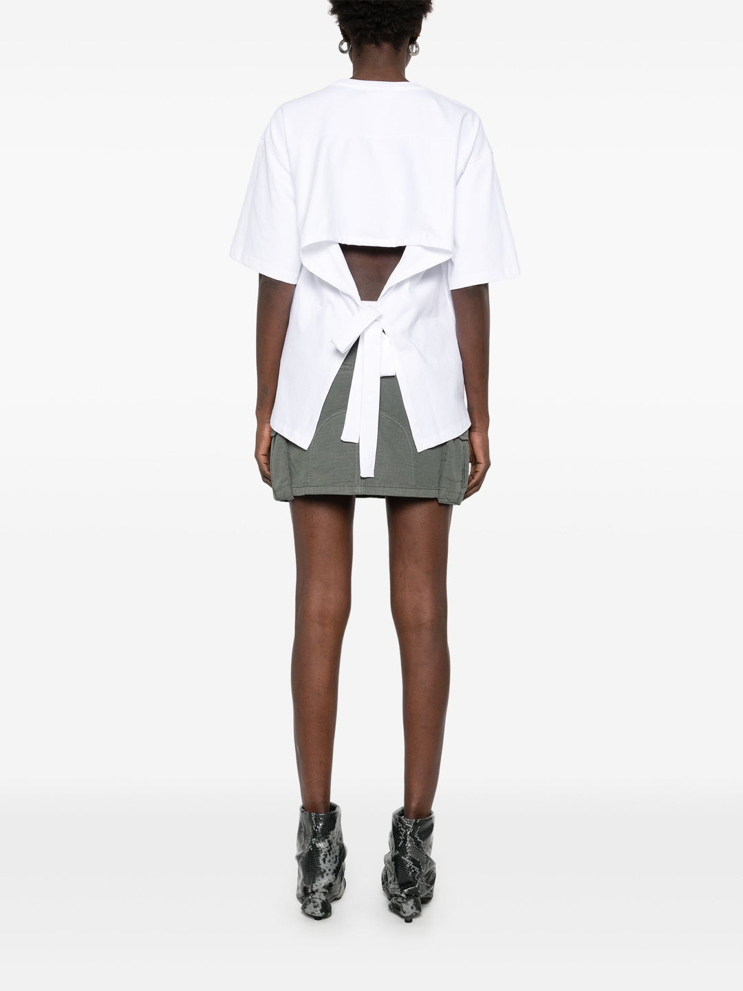 Heavy Cotton Drop Shoulder Open Back Tee