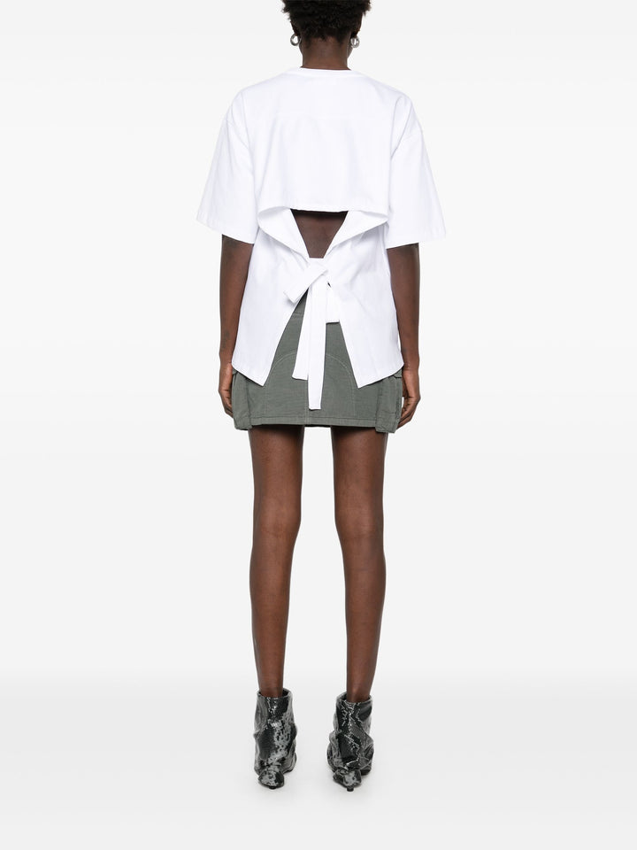 Heavy Cotton Drop Shoulder Open Back Tee