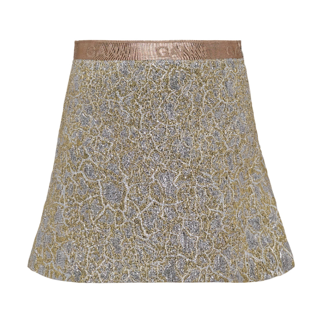 Metallic Cloque Elasticated Skirt