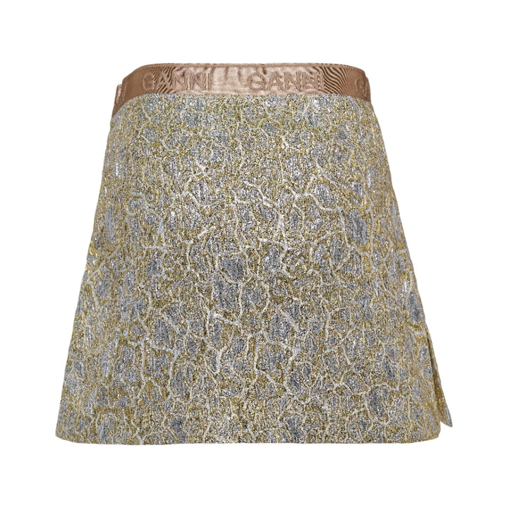 Metallic Cloque Elasticated Skirt